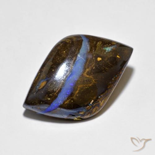 14.54 ct Multicolor Boulder Opal Stone, Natural Boulder Opal in Fancy Cabochon Shape for Sale