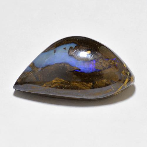 Ópalo Boulder Multicolor Cabujón Elegante de 21,5 x 11,2mm de Australia, peso de 13.71ct, piedra preciosa No tratado de forma natural en claridad Opaco, Ópalo Boulder de 1 pieza: el color es Multicolor, dureza Mohs de 5.5 - 6.5, Photo A