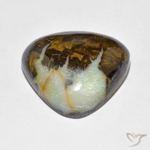 Boulder Opal Gemstone in 16 x 16 mm (calibrated) Size for Sale, Boulder Opal Stone in Multicolor Color
