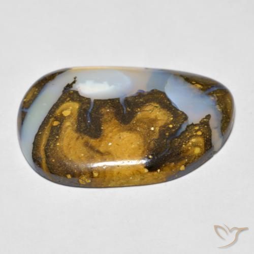 Boulder Opal Gemstone in 25 x 18 mm (calibrated) Size for Sale, Boulder Opal Stone in Multicolor Color