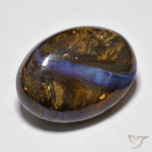 20.97 ct Multicolor Boulder Opal Stone, Natural Boulder Opal in Oval Cabochon Shape for Sale