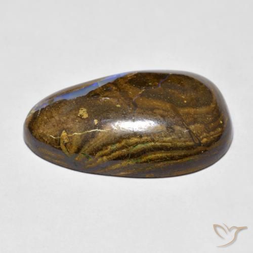 Boulder Opal Gemstone in 21.7 x 13.6 mm Size for Sale, Boulder Opal Stone in Multicolor Color