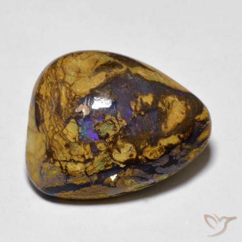 Ópalo Boulder Multicolor Cabujón Elegante de 18,2x14,8 mm de Australia, peso de 11.19ct, piedra preciosa No tratado de forma natural en claridad Opaco, Ópalo Boulder de 1 pieza: el color es Multicolor, dureza Mohs de 5.5 - 6.5, Photo A
