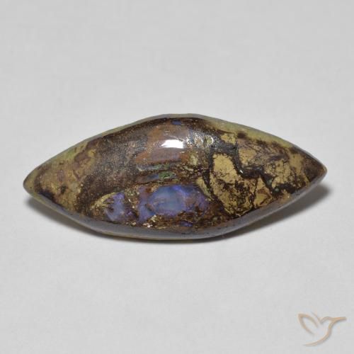 21,7 x 9mm marquise schliff mehrfarbiger Boulder-Opal aus Australian, Gewicht 4,03 ct, 1 Stück Boulder-Opal - Farbe: Mehrfarbig, natürlicher Edelstein in Opaque Reinheit, Mohs-Härte von 5,5 - 6,5, Photo A
