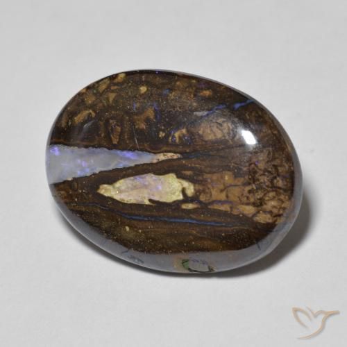 8.42 ct Multicolor Boulder Opal Stone, Natural Boulder Opal in Oval Cabochon Shape for Sale