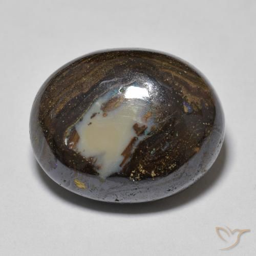 14.37ct Natural Multicolor Boulder Opal, Oval, Opaque