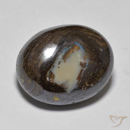 14.37 ct Multicolor Boulder Opal Stone, Natural Boulder Opal in Oval Cabochon Shape for Sale