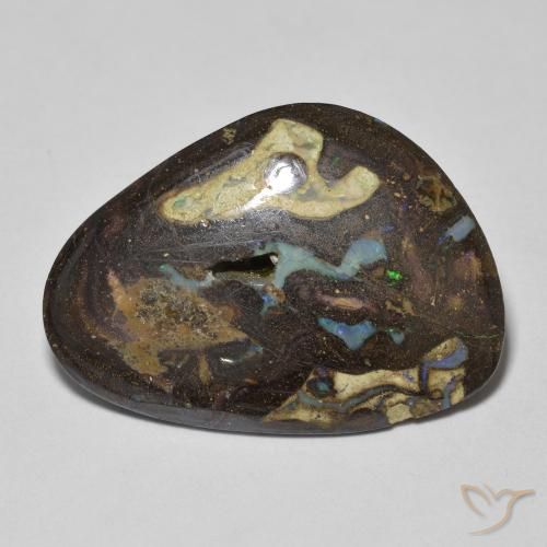 9.26 ct Multicolor Boulder Opal Stone, Natural Boulder Opal in Fancy Cabochon Shape for Sale