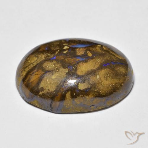 Boulder Opal Gemstone in 20 x 15 mm (calibrated) Size for Sale, Boulder Opal Stone in Multicolor Color