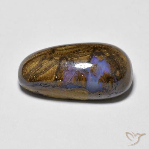 18x9,2 mm fancy-schliff mehrfarbiger Boulder-Opal aus Australian, Gewicht von 7,58 ct, natürlicher Edelstein in Opaque Reinheit, 1 Stück fancy-schliff Boulder-Opal - Farbe: Mehrfarbig, Mohs-Härte von 5,5 - 6,5, Photo A