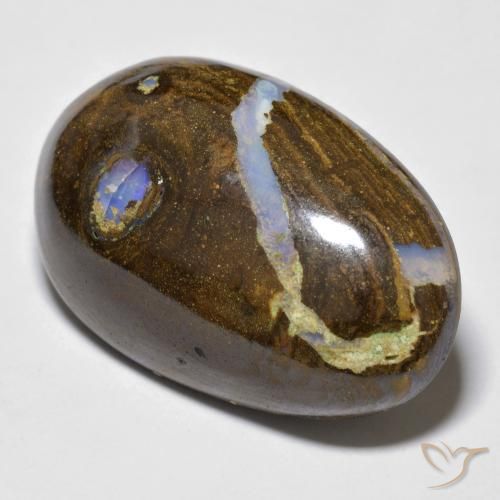 17.73 ct Multicolor Boulder Opal Stone, Natural Boulder Opal in Fancy Cabochon Shape for Sale