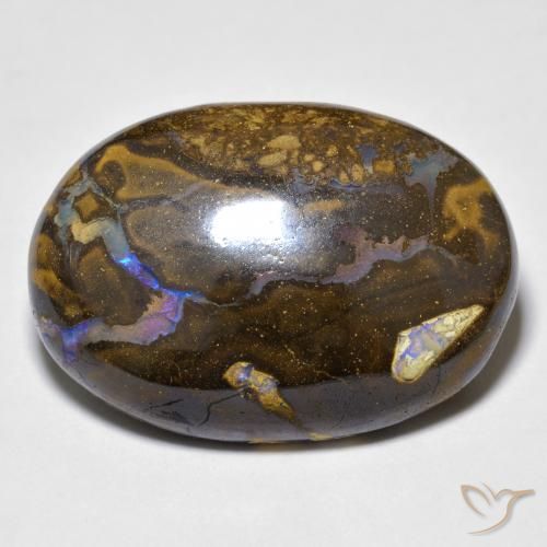 23.40 ct Multicolor Boulder Opal Stone, Natural Boulder Opal in Oval Cabochon Shape for Sale