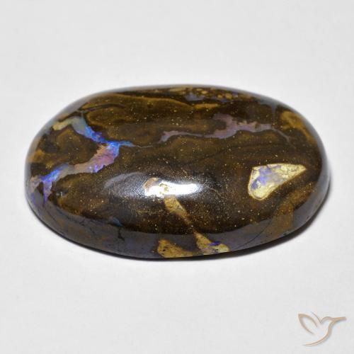 Boulder Opal Gemstone in 24.1 x 16.7 mm Size for Sale, Boulder Opal Stone in Multicolor Color