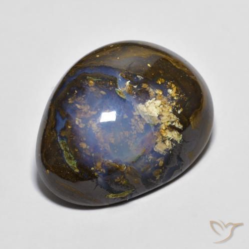 15.18 ct Multicolor Boulder Opal Stone, Natural Boulder Opal in Fancy Cabochon Shape for Sale