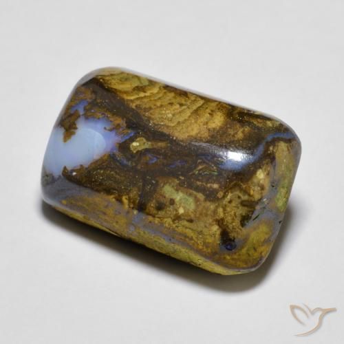 11.36 ct Multicolor Boulder Opal Stone, Natural Boulder Opal in Cushion Cabochon Shape for Sale