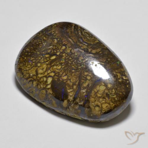16.83 ct Multicolor Boulder Opal Stone, Natural Boulder Opal in Fancy Cabochon Shape for Sale