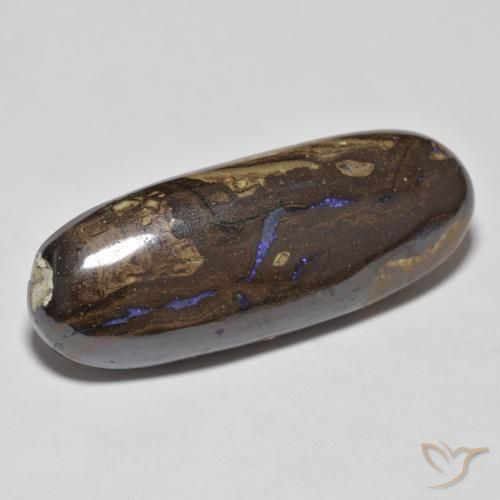 Ópalo Boulder Multicolor Cabujón Óvalo de 31,9 x 12,2mm de Australia, peso de 20.61ct, piedra preciosa No tratado de forma natural en claridad Opaco, Ópalo Boulder de 1 pieza: el color es Multicolor, dureza Mohs de 5.5 - 6.5, Photo A