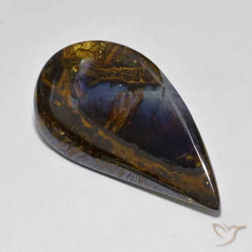12.25 ct Multicolor Boulder Opal Stone, Natural Boulder Opal in Fancy Cabochon Shape for Sale