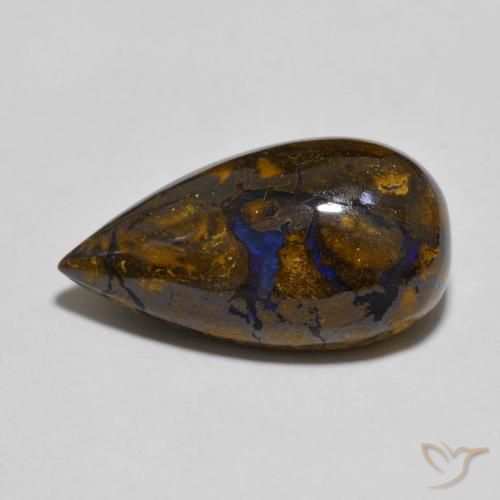 8.32ct Natural Multicolor Boulder Opal, Pear Shape, Opaque