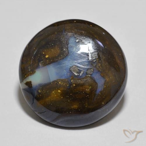 11.65ct Natural Multicolor Boulder Opal, Round, Opaque