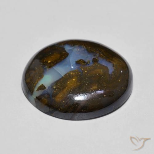 Boulder Opal Gemstone in 17 mm (calibrated) Size for Sale, Boulder Opal Stone in Multicolor Color