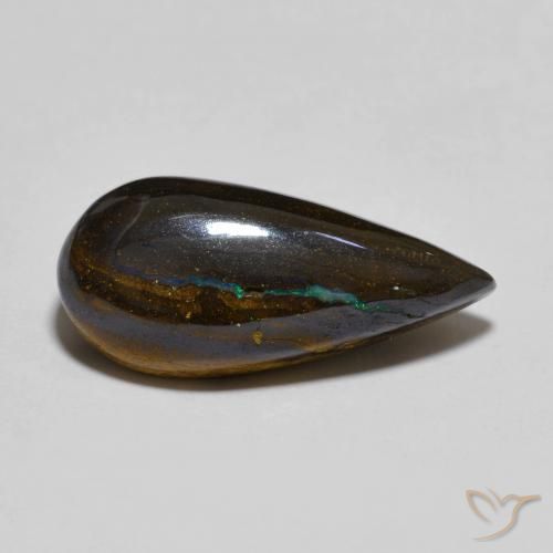 6.90ct Natural Multicolor Boulder Opal, Pear Shape, Opaque