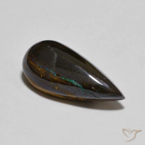 6.90 ct Multicolor Boulder Opal Stone, Natural Boulder Opal in Pear Cabochon Shape for Sale