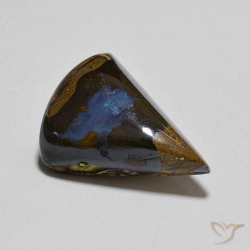 16.4 x 11.8mm Fancy Cabochon Multicolor Boulder Opal from Australia, Weight of 7.85ct, Natural untreated gemstone in Opaque Clarity, 1pc Boulder Opal - the Color is Multicolor, Mohs Hardness of 5.5 - 6.5, Photo A