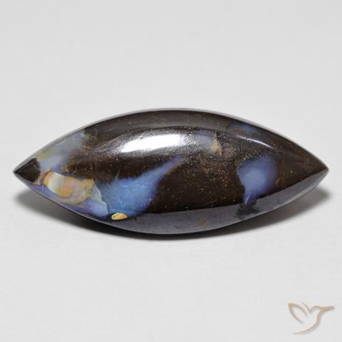 9.65ct Natural Multicolor Boulder Opal, Marquise, Opaque