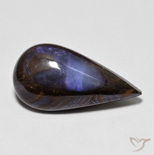 8.11ct Natural Multicolor Boulder Opal, Pear Shape, Opaque