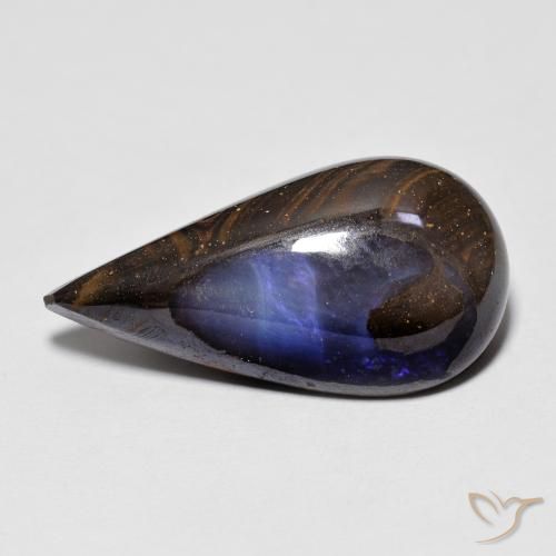 8.11 ct Multicolor Boulder Opal Stone, Natural Boulder Opal in Pear Cabochon Shape for Sale