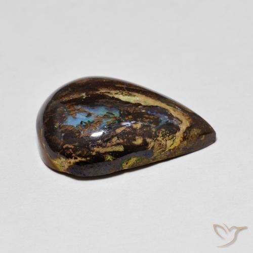 Boulder Opal Gemstone in 16 x 12 mm (calibrated) Size for Sale, Boulder Opal Stone in Multicolor Color