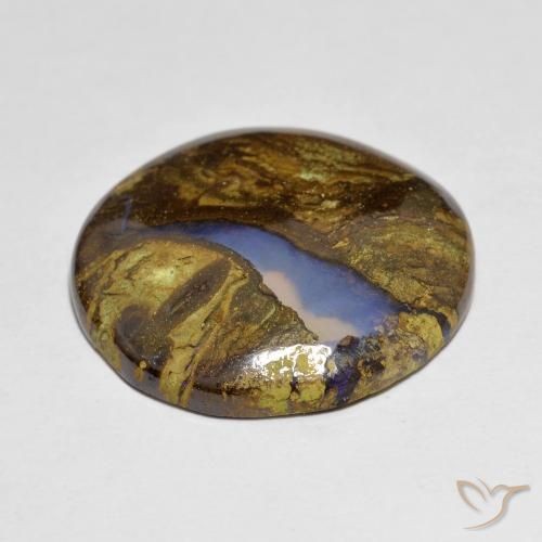 Boulder Opal Gemstone in 19 mm (calibrated) Size for Sale, Boulder Opal Stone in Multicolor Color
