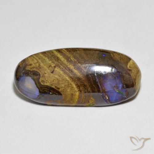 7.37 ct Multicolor Boulder Opal Gemstone, Boulder Opal Gem in Oval Cabochon Shape for Sale.