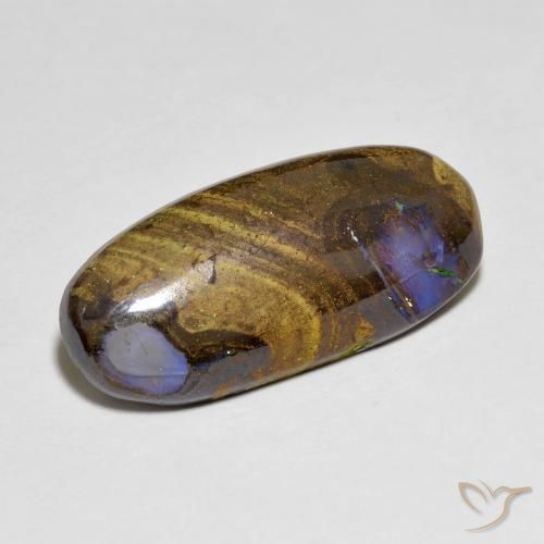 7.37 ct Multicolor Boulder Opal Stone, Natural Boulder Opal in Oval Cabochon Shape for Sale
