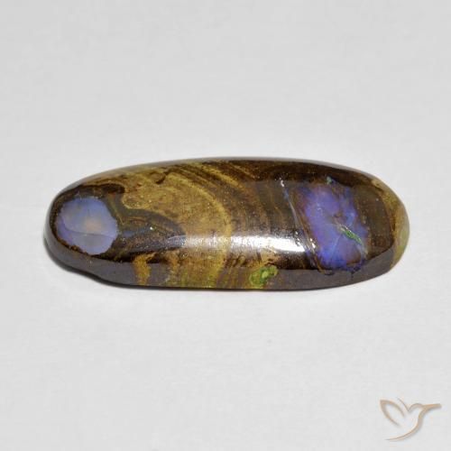 Boulder Opal Gemstone in 21.6 x 10 mm Size for Sale, Boulder Opal Stone in Multicolor Color