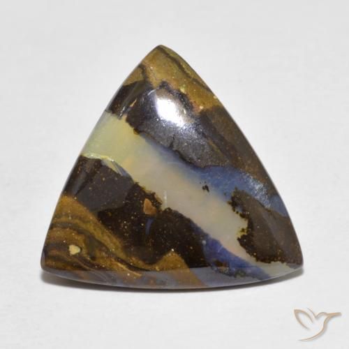 5.28ct Natural Multicolor Boulder Opal, Trillion, Translucent