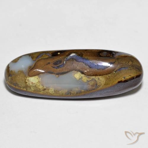 12.07ct Natural Multicolor Boulder Opal, Oval, Opaque