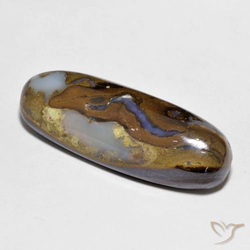 12.07 ct Multicolor Boulder Opal Stone, Natural Boulder Opal in Oval Cabochon Shape for Sale