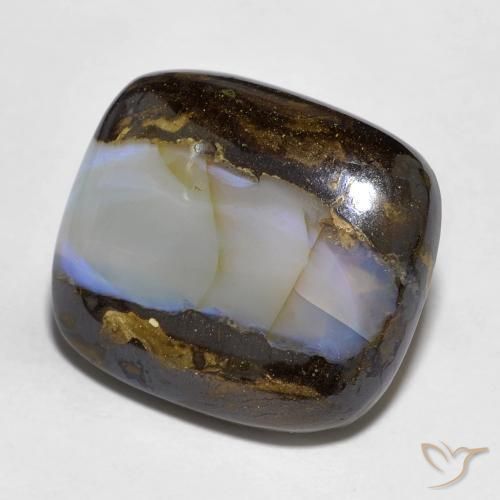 14.40 ct Multicolor Boulder Opal Stone, Natural Boulder Opal in Cushion Cabochon Shape for Sale