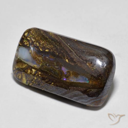 16.10 ct Multicolor Boulder Opal Stone, Natural Boulder Opal in Cushion Cabochon Shape for Sale