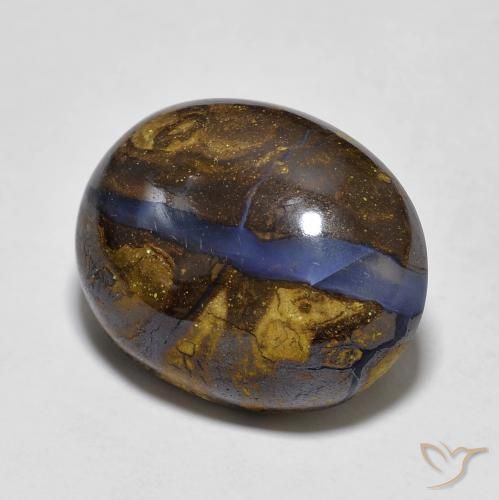 15.09 ct Multicolor Boulder Opal Stone, Natural Boulder Opal in Oval Cabochon Shape for Sale