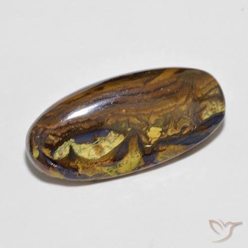 7.10 ct Multicolor Boulder Opal Stone, Natural Boulder Opal in Oval Cabochon Shape for Sale