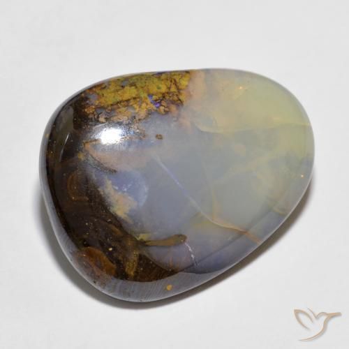 12.97 ct Multicolor Boulder Opal Stone, Natural Boulder Opal in Fancy Cabochon Shape for Sale