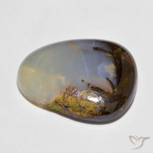 Boulder Opal Gemstone in 19.6 x 15.8 mm Size for Sale, Boulder Opal Stone in Multicolor Color