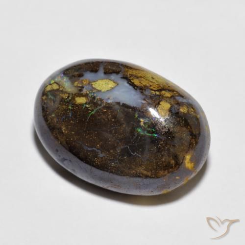 11.57 ct Multicolor Boulder Opal Stone, Natural Boulder Opal in Oval Cabochon Shape for Sale