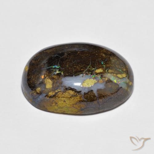 Boulder Opal Gemstone in 17.3 x 12.3 mm Size for Sale, Boulder Opal Stone in Multicolor Color