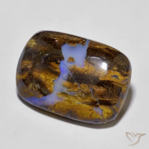 14.98 ct Multicolor Boulder Opal Stone, Natural Boulder Opal in Cushion Cabochon Shape for Sale