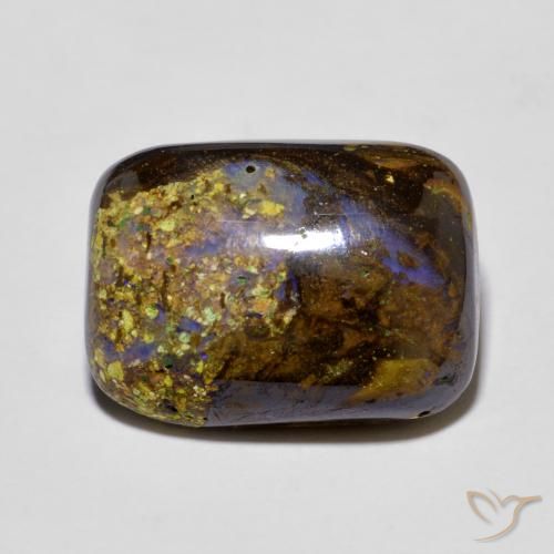 Ópalo Boulder Multicolor Forma Cojín de 15 x 10,9mm de Australia, peso de 8.58 ct, piedra preciosa natural No tratado en Opaco Clarity, Ópalo Boulder Cabujón forma Cojín de 1 pieza - Color: , dureza Mohs de 5.5 - 6.5, Photo A