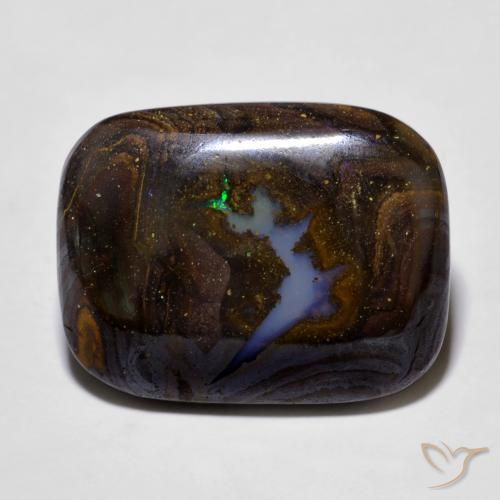 16.52ct Natural Multicolor Boulder Opal, Cushion, Opaque